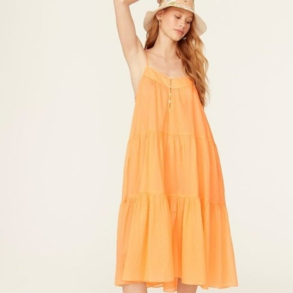 J Crew Tiered button-front cover-up dress Size S NWT